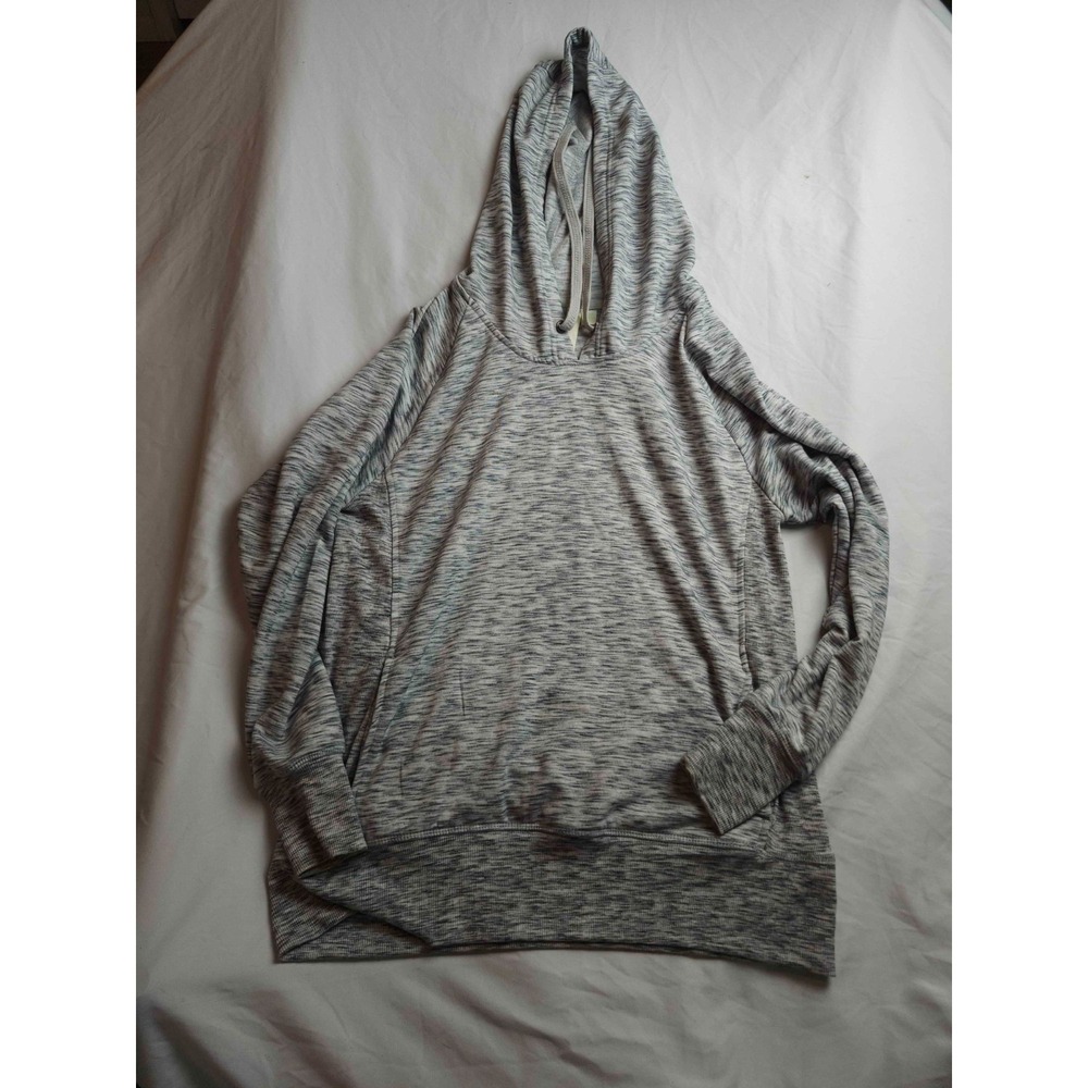 Green Tea Hoodie Womens XL Heather Gray Loungewear Travel Layering Outdoors